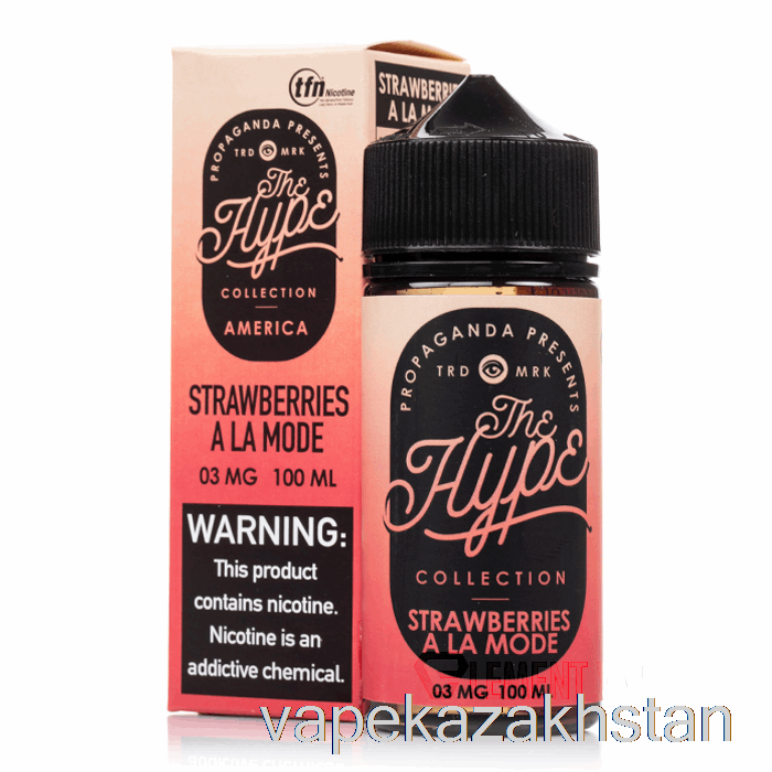 Vape Disposable Hype - Strawberries A La Mode - Propaganda E-Liquids - 100mL 12mg